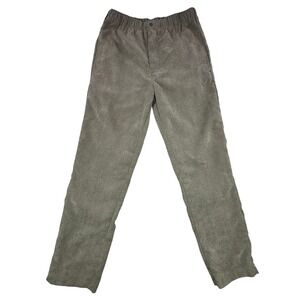 Haband Casual Joe Mens Olive Green Corduroy Elastic Waist Pants 26x32" Style 03Y